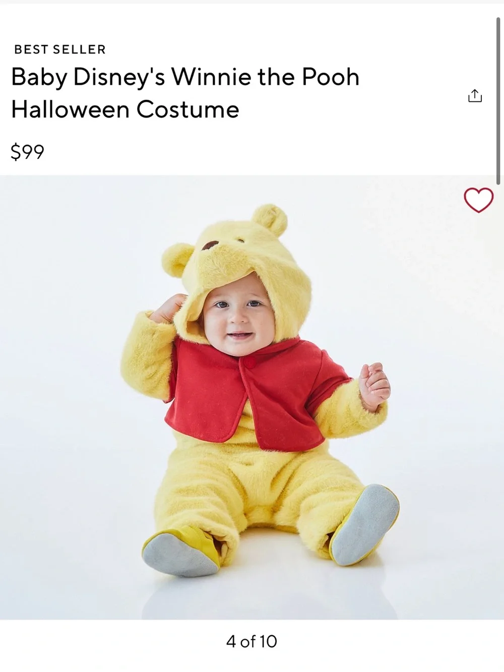Pottery Barn Kids Winnie the Pooh Costume - Yellow & Red
